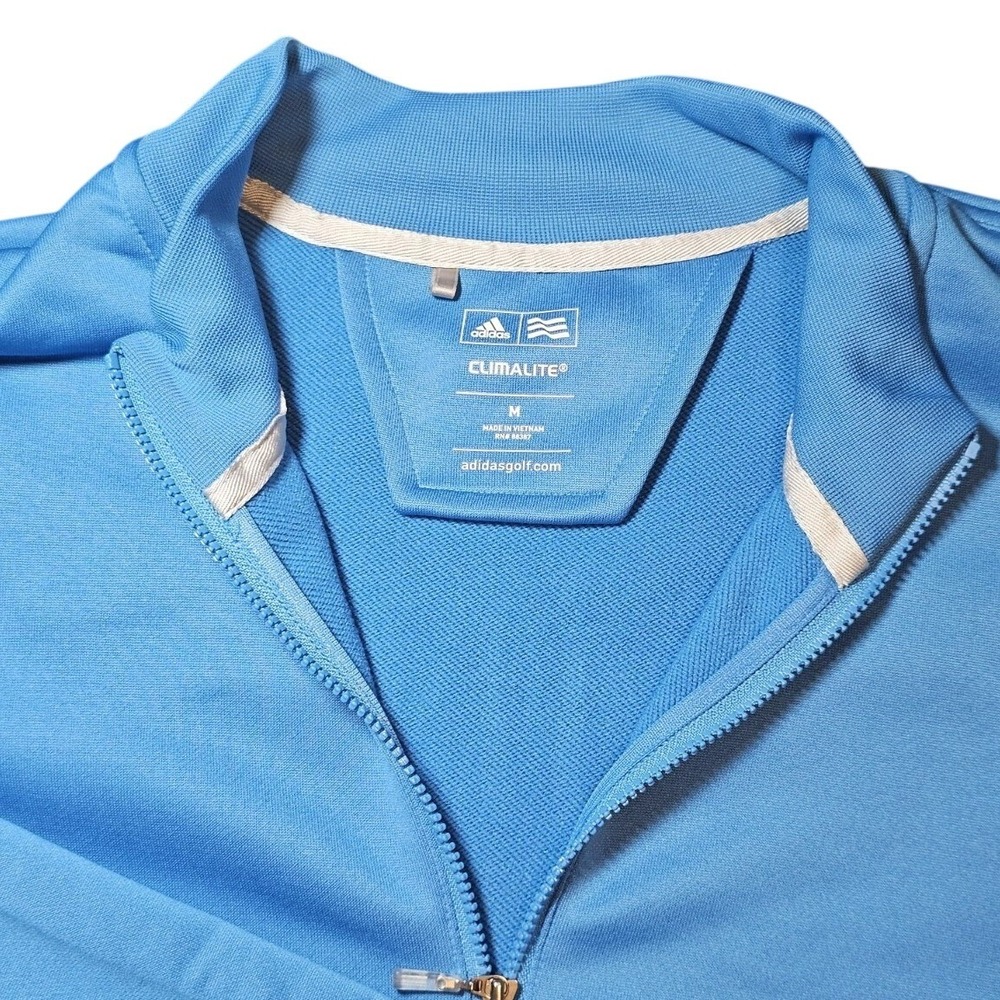 Adidas Pullover Mens Medium Blue Climalite 1/4 Zip Golf Sweatshirt Long Sleeve - Picture 4 of 10